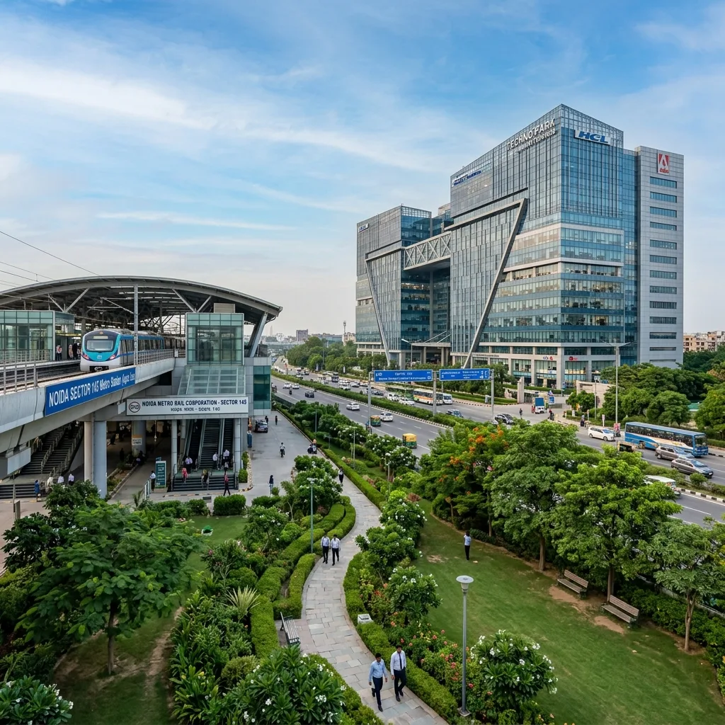 Noida Sector 145 Metro and Corporate Corridor